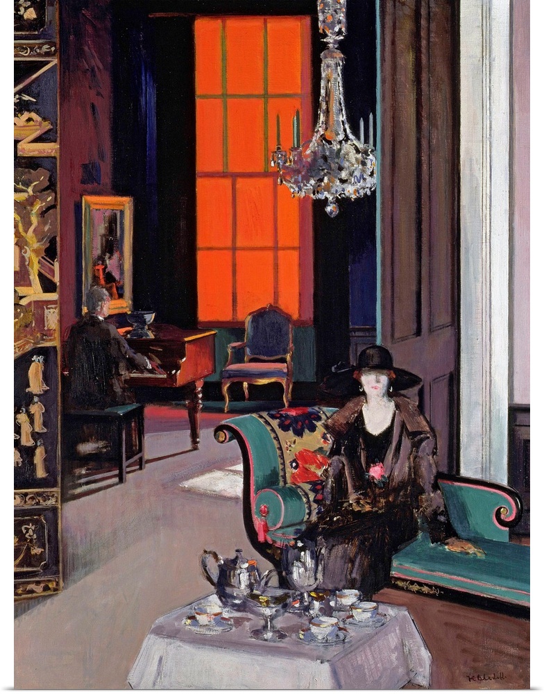 Interior - The Orange Blind, c.1928 (oil on canvas) by Cadell, Francis Campbell Boileau (1883-1937)