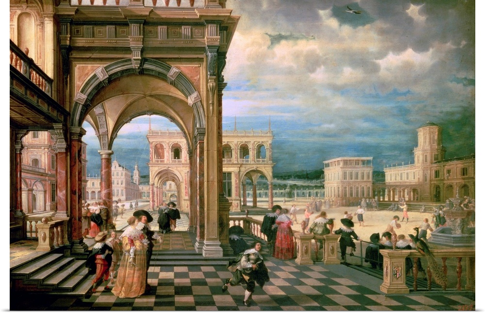 BAL174054 Italian Palace, 1623 (oil on copper); by Steenwyck, Hendrik the Younger (c.1580-1649)