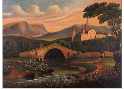 Italian Scene With Bridge, 1840-1860
