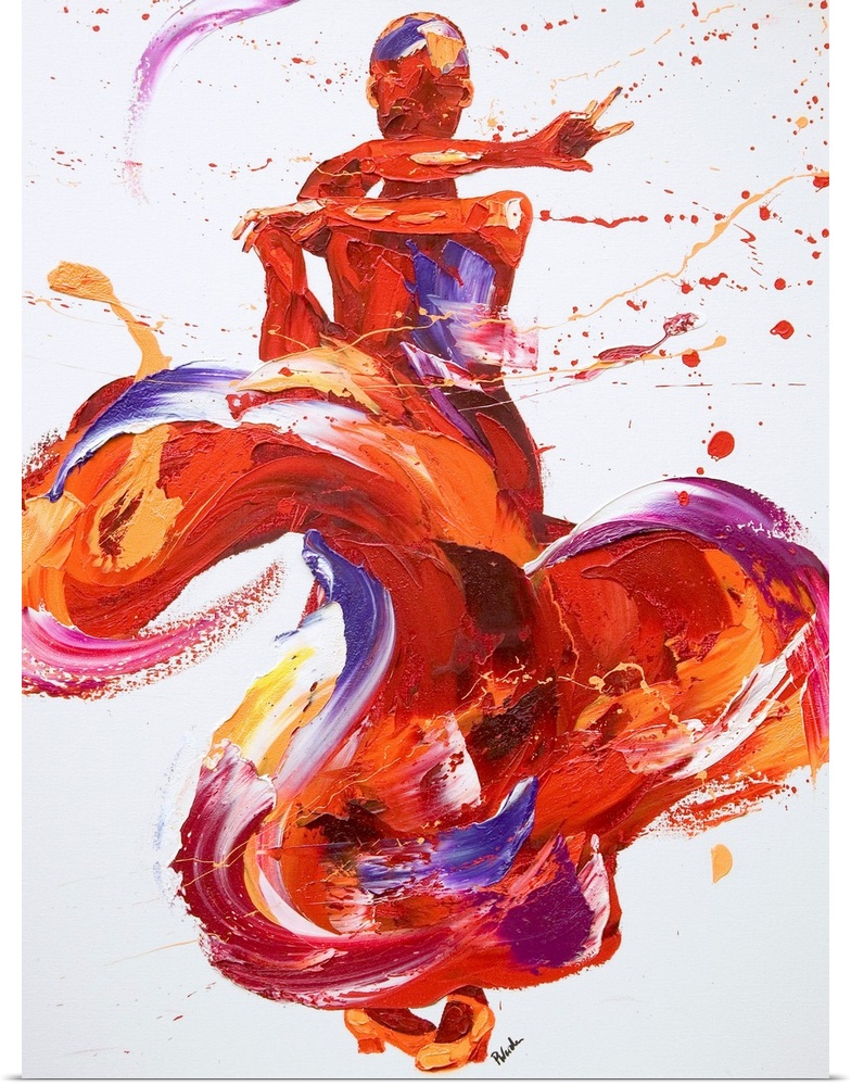 Contemporary painting of a flamenco dancer.