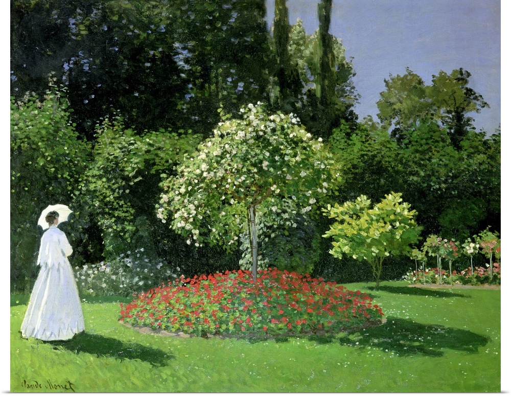 Jeanne Marie Lecadre in the Garden, 1866 (oil on canvas)  by Monet, Claude (1840-1926); Hermitage, St. Petersburg, Russia;...