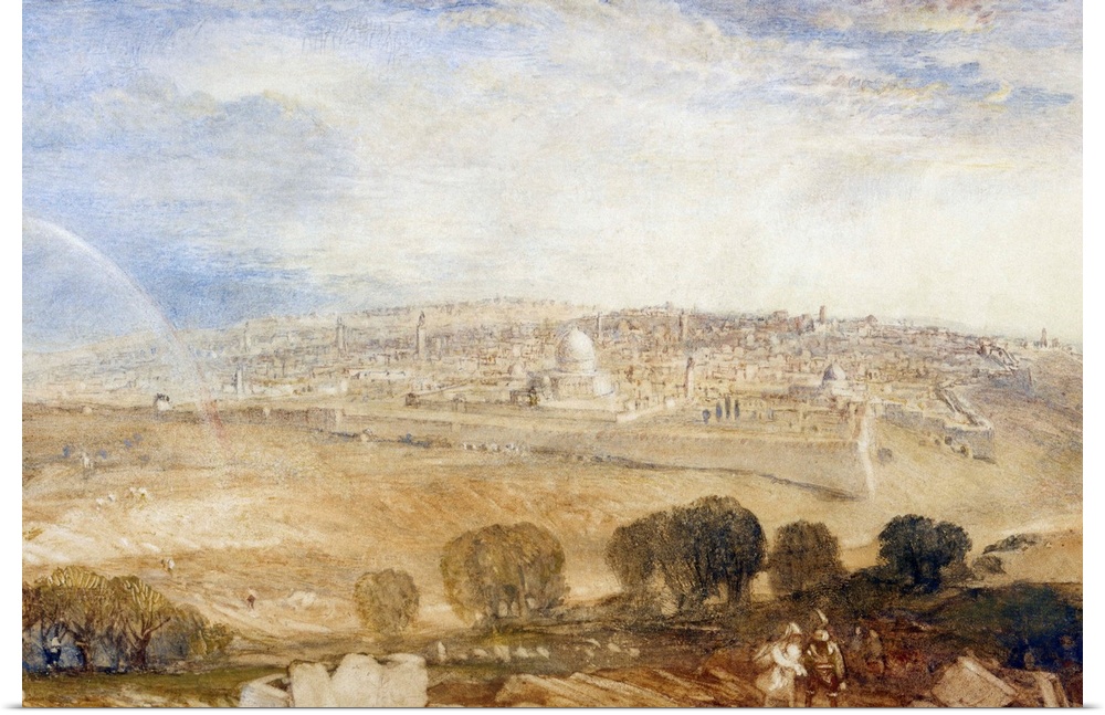 Joseph Mallord William Turner (1775-1851). Jerusalem from the Mt. of Olives, 1834-35.