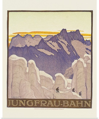 Jungfrau-Bahn, poster advertising the Jungfrau mountain railway