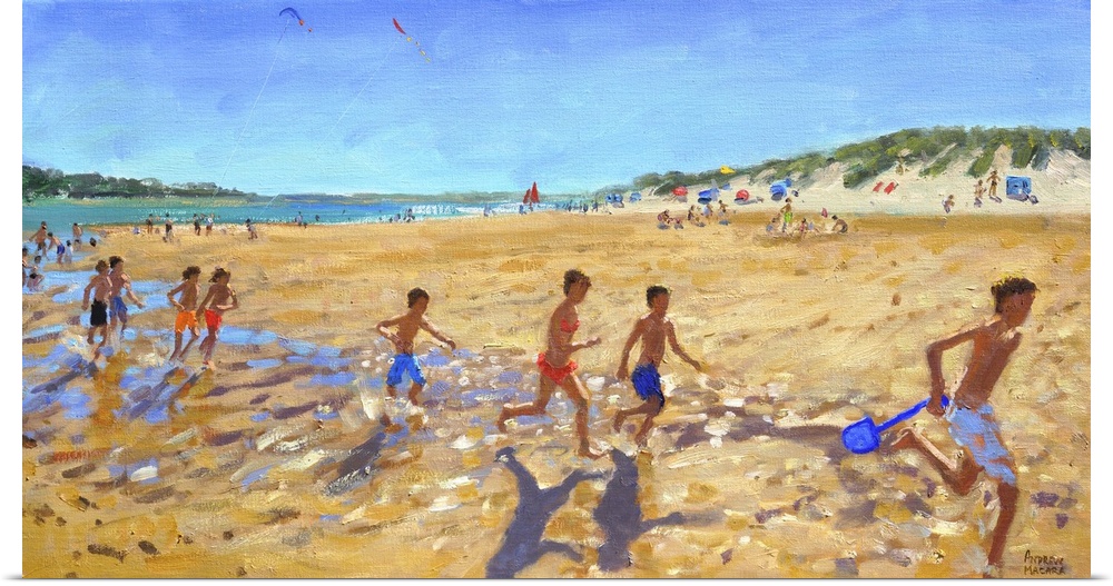 Keeping fit, Wells next the Sea, oil on canvas.