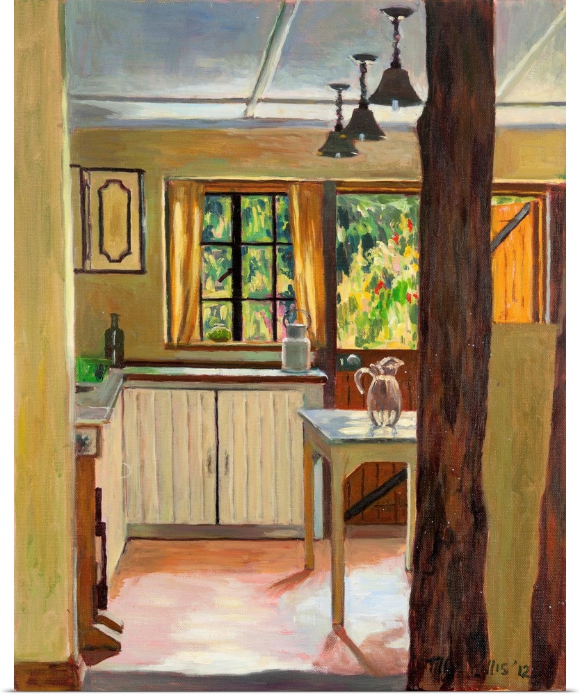Contemporary painting of interior of a house in Kenya.