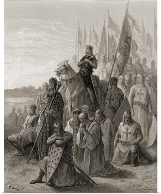 King Louis IX (1217-70) before Damietta, from 'Bibliotheque des Croisades'