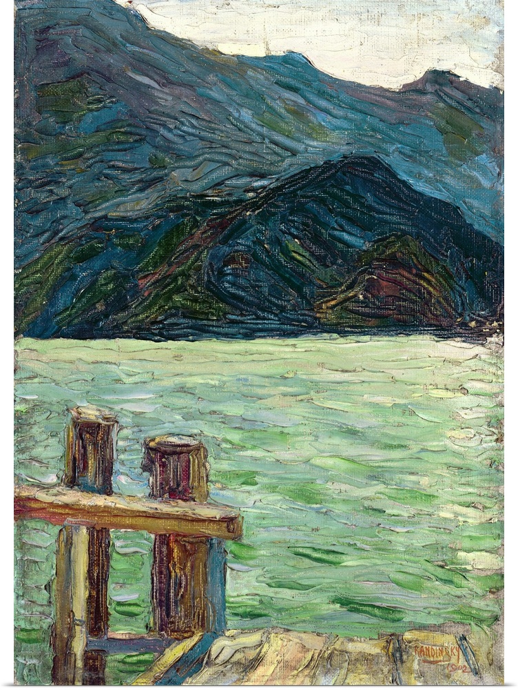 Kochelsee over the bay, 1902 (originally oil on canvas) by Kandinsky, Wassily (1866-1944)