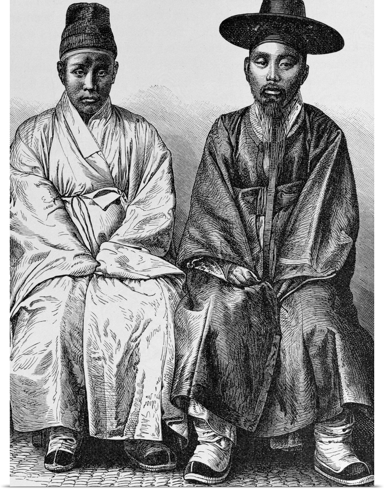 BAL126331 Koreans, from 'The History of Mankind', Vol.III, by Prof. Friedrich Ratzel, 1898 (engraving) by English School, ...