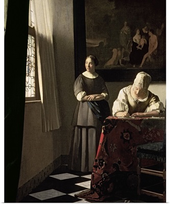 Lady writing a letter with her Maid, c.1670