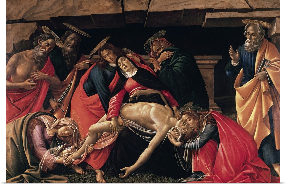 XIR604 Lamentation of Christ. c.1490 (oil on panel)  by Botticelli, Sandro (1444/5-1510); 140x207 cm; Alte Pinakothek, Mun...