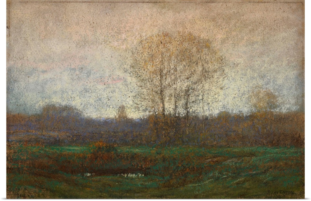 MNS487866 Landscape, 1910 (pastel) by Tryon, Dwight William (1849-1925); 20x30.5 cm; Minneapolis Institute of Arts, MN, US...