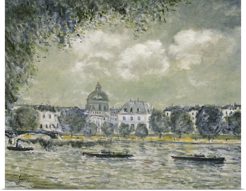 Landscape along the Seine with the Institut de France and the Pont des Arts, c.1875, oil on canvas.