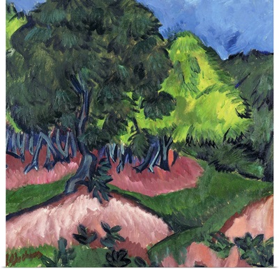 Landscape with Chestnut Tree; Landschaft mit Kastanienbaum, 1913