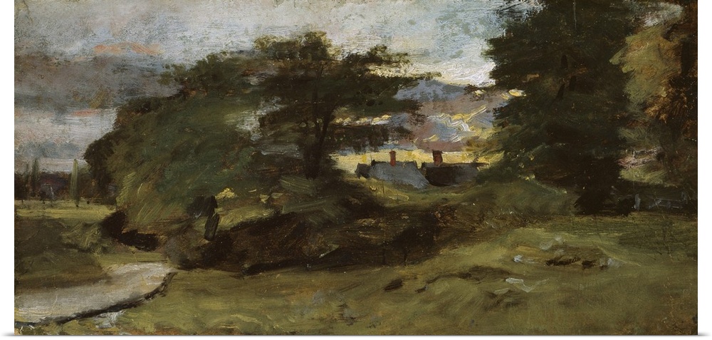 Landscape with Cottages, 1809-10, oil on canvas.