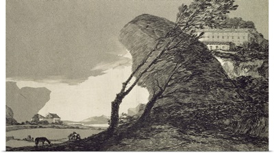 Landscape with Large Rocks, Buildings and Trees, before 1810