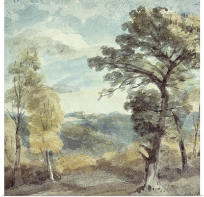 Landscape with Trees and a Distant Mansion
