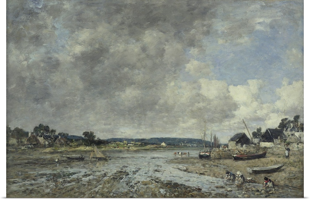 Originally oil on canvas. By Boudin, Eugene Louis (1824-98).