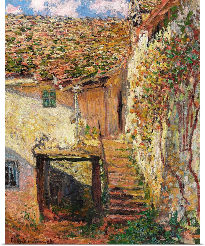 L'Escalier, 1878 (originally oil on canvas) by Monet, Claude (1840-1926)