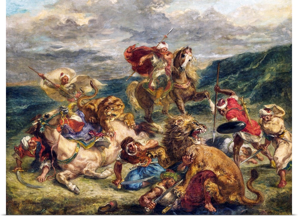 Lion Hunt, 1860-61, oil on canvas.