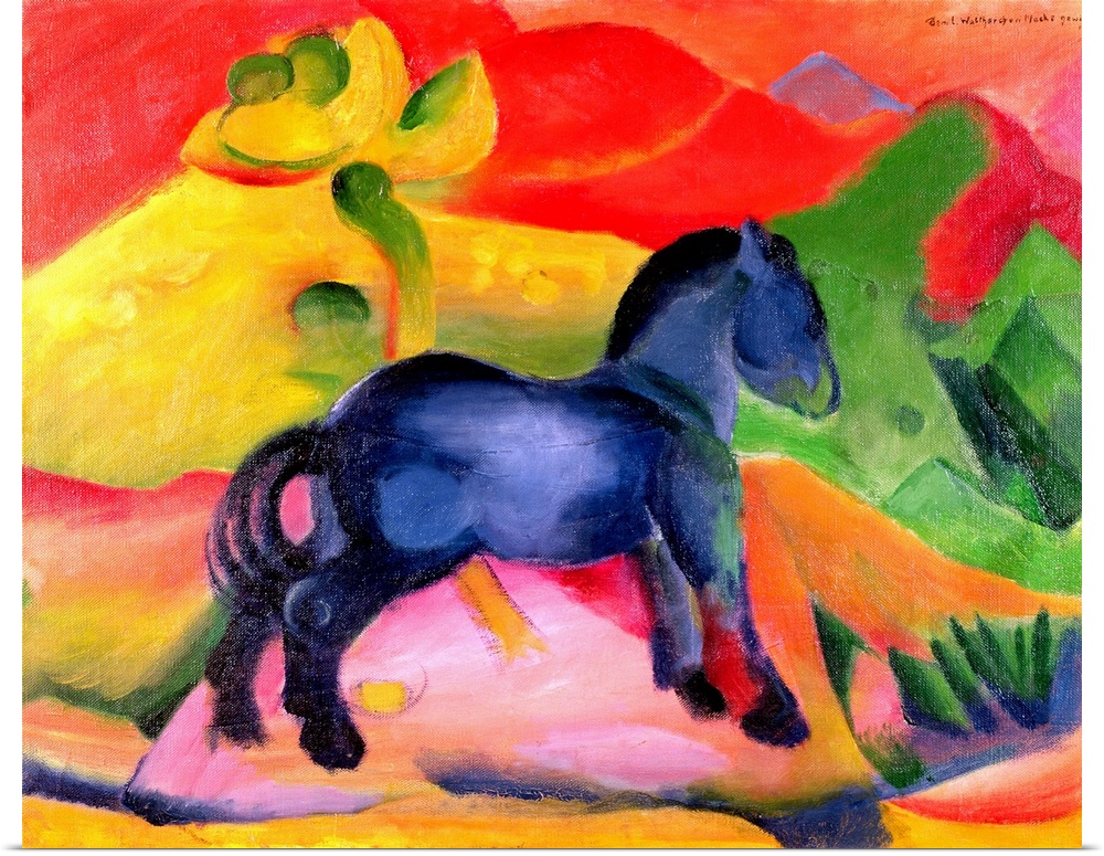 Little Blue Horse, 1912 (oil on canvas) by Franz Marc (1880-1916).