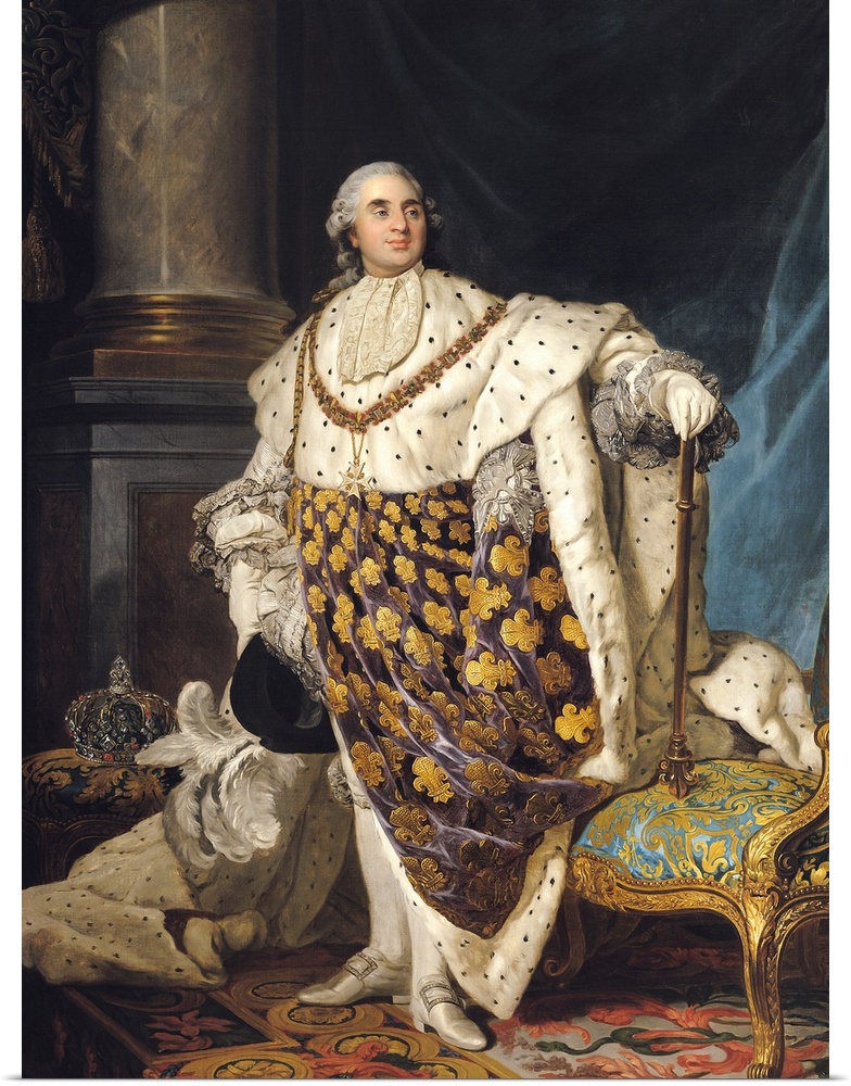 XIR175552 Louis XVI (1754-93) in Coronation Robes, after 1774 (oil on canvas) by Duplessis, Joseph Siffred (1725-1802); Mu...