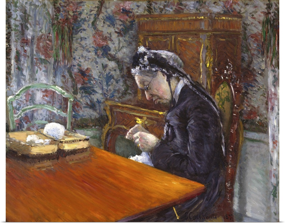 Mademoiselle Boissiere Knitting, 1877 (Originally oil on canvas)