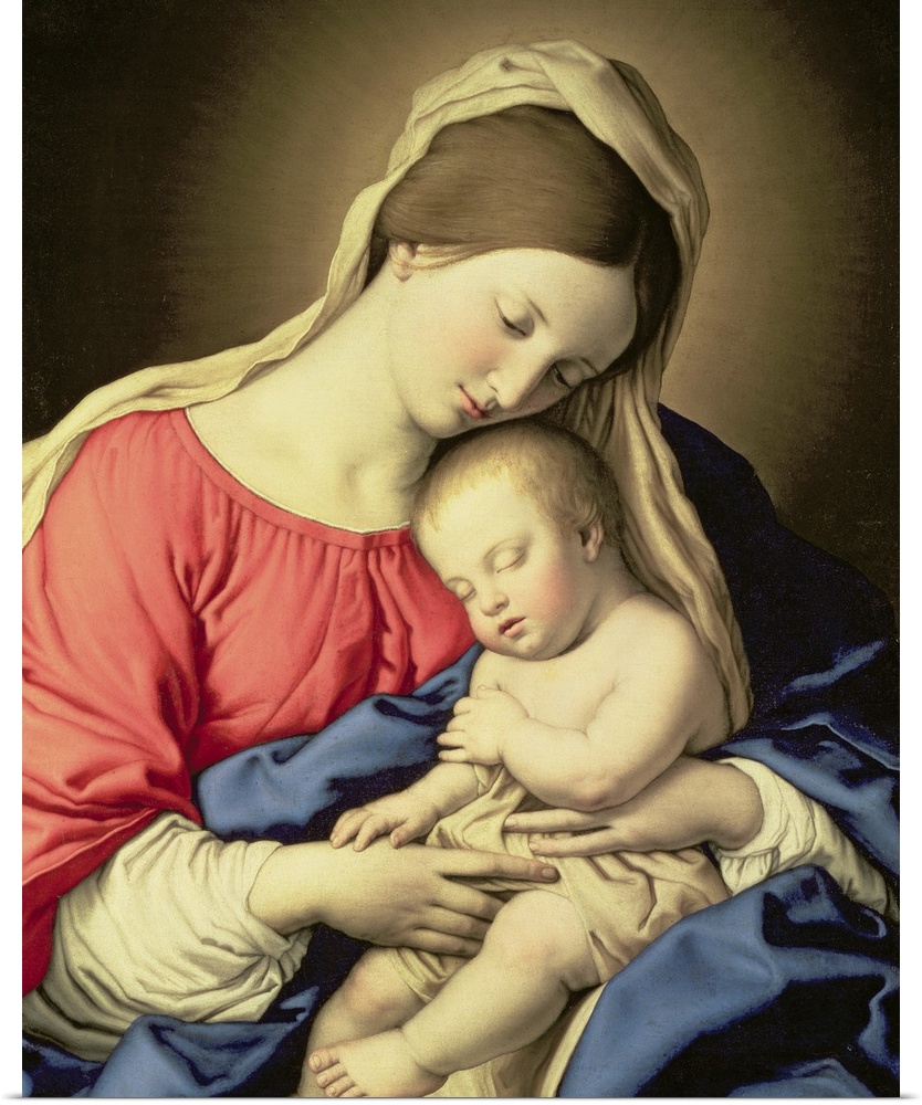 XAM68686 Madonna and Child  by Sassoferrato, Il (Giovanni Battista Salvi) (1609-85); oil on canvas; 75x60 cm; Kunsthistori...