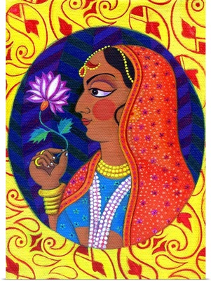Maharani With White And Pink Flower, 2011