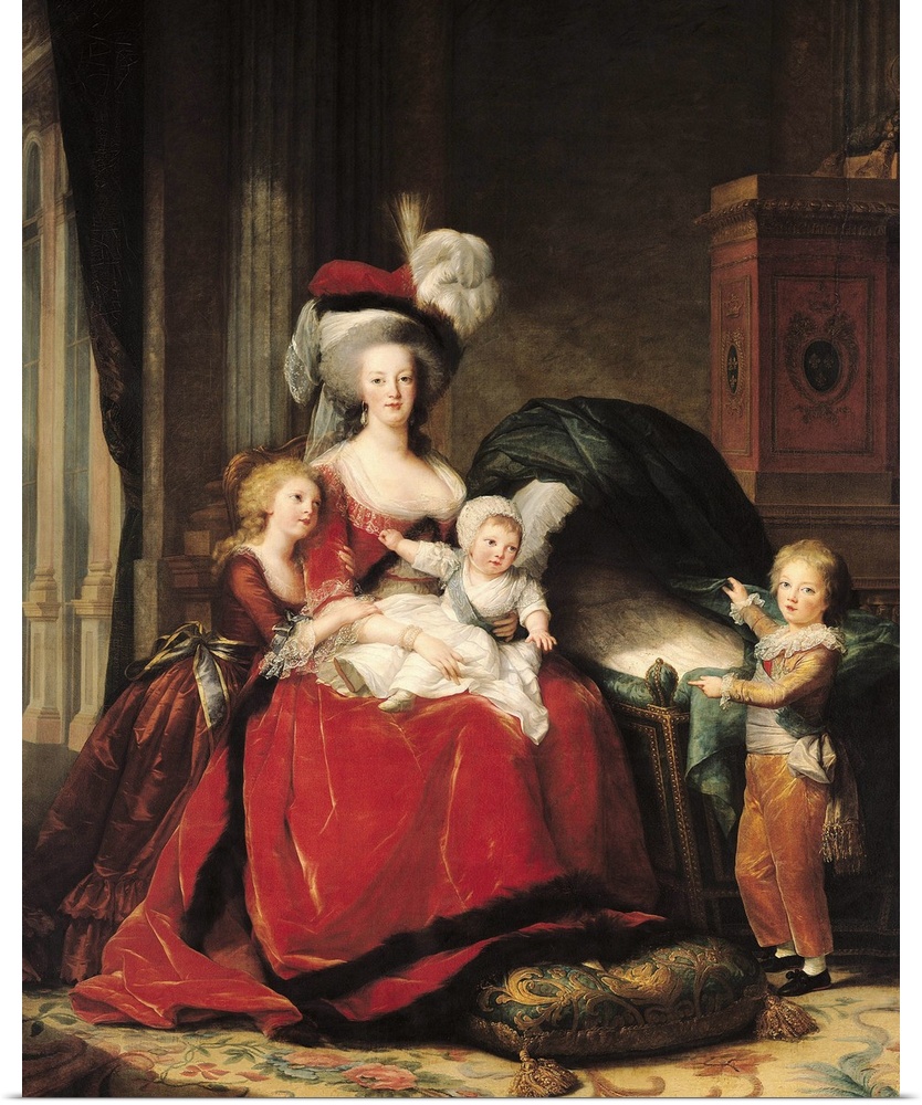 XIR3822 Marie-Antoinette (1755-93) and her Children, 1787 (oil on canvas)  by Vigee-Lebrun, Elisabeth Louise (1755-1842); ...