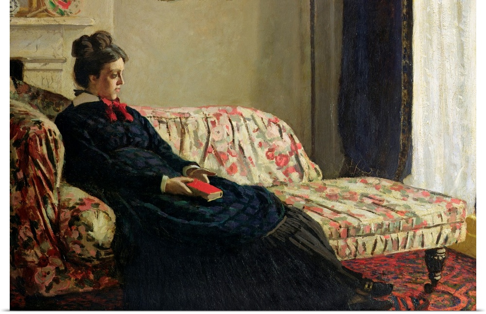 XIR16610 Meditation, or Madame Monet on the Sofa, c.1871 (oil on canvas)  by Monet, Claude (1840-1926); 48x75 cm; Musee d'...
