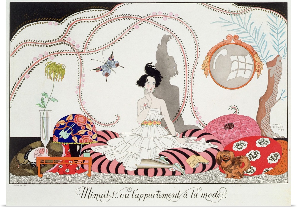 STC226842 Midnight! or The Fashionable Apartment, 1920 (pochoir print) by Barbier, Georges (1882-1932); Private Collection...