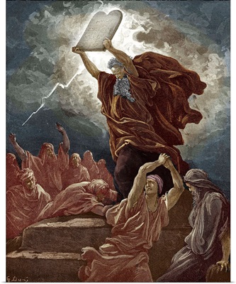 Moses Breaks The Tablets Of The Law By Dore - Bible