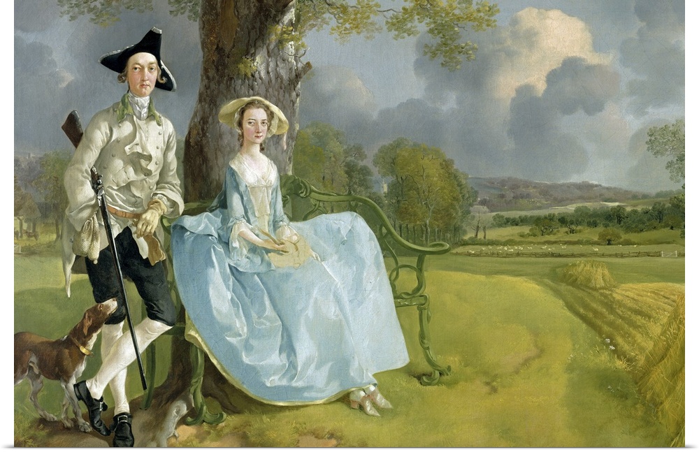 BAL467 Mr and Mrs Andrews, c.1748-9 (oil on canvas)  by Gainsborough, Thomas (1727-88); 69.8x119.4 cm; National Gallery, L...