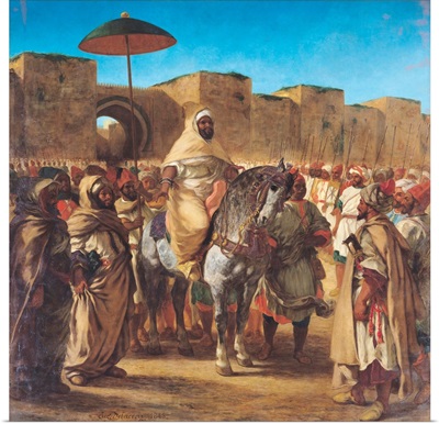 Muley Abd-ar-Rhaman, The Sultan of Morocco, leaving his Palace of Meknes, 1845