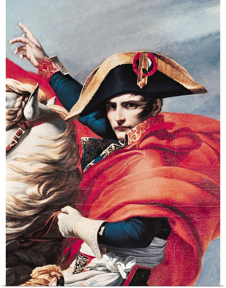 replica of the painting executed in 1801 at the Musee de Malmaison; Bonaparte franchissant les Alpes au Grand-Saint-Bernard
