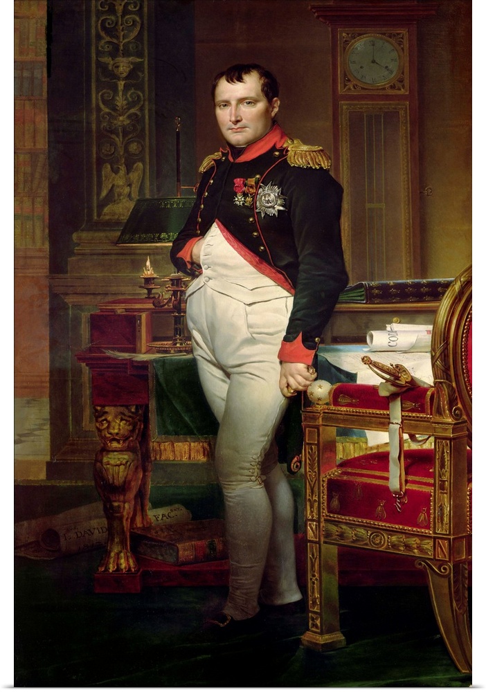 Napoleon Bonaparte (1769-1821); portrait depicting the Emperor in characteristic pose with his hand tucked into his waistc...