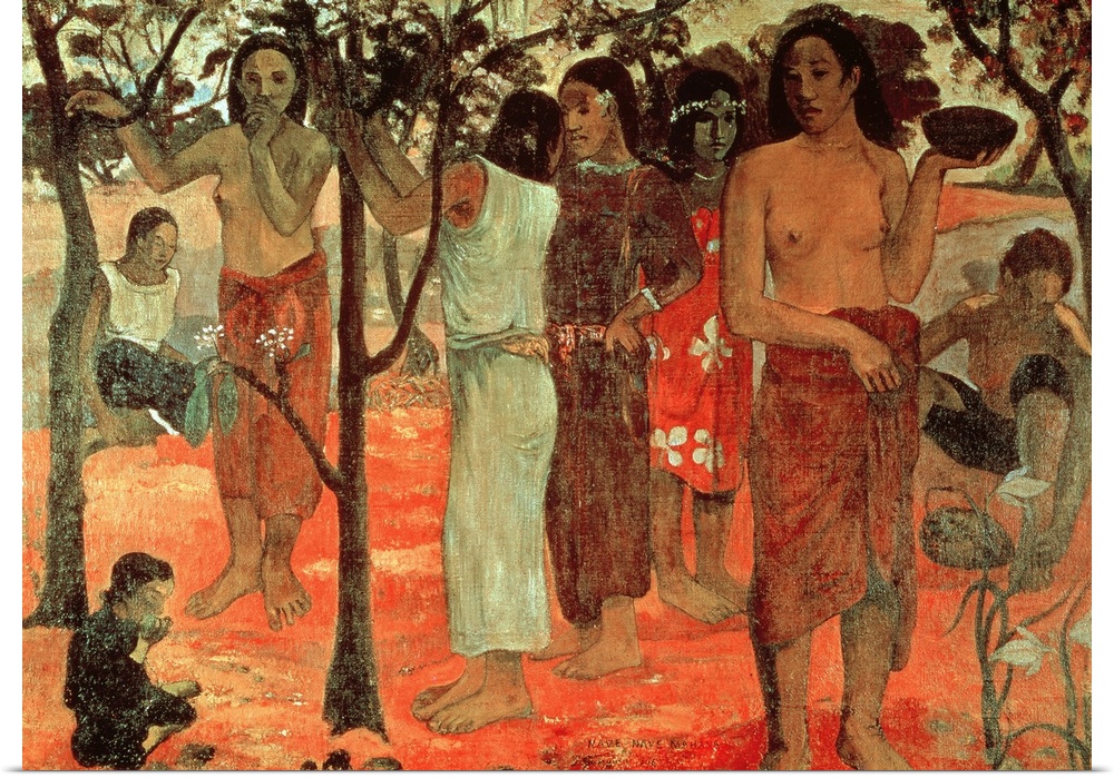 BAL7567 Nave Nave Mahana (Delightful Days), 1896 (oil on canvas); by Gauguin, Paul (1848-1903); 95x130 cm; Musee des Beaux...