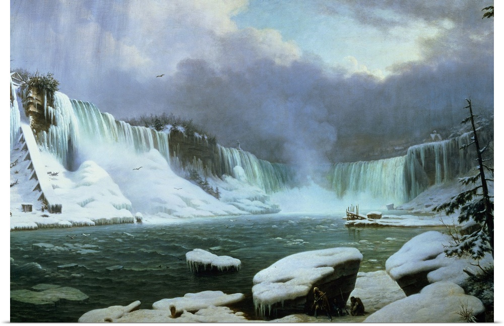 XOU82306 Niagara Falls (oil on canvas); by Sebron, Hippolyte Victor Valentin (1801-79); 137x212 cm; Musee des Beaux-Arts, ...