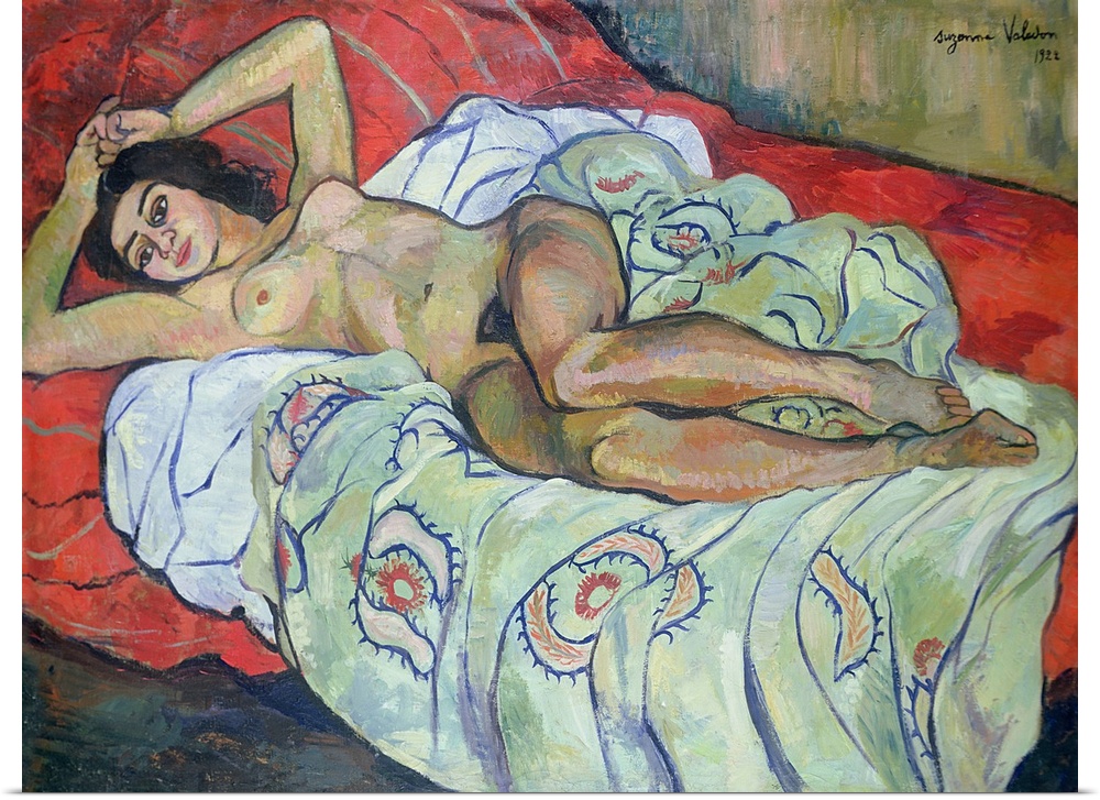 BAL87379 Nude Female Reclining, 1922  by Valadon, Marie Clementine (Suzanne) (1865-1938); oil on canvas; 65.5x92 cm; Galer...