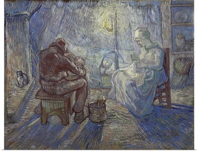 Nuit Famille De Paysans Dans Un Interieur - D'apres Millet, 1889