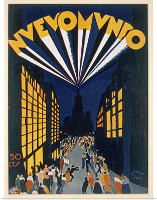 Nuovo Mondo, poster advertising a Radio City style venue in Paris, c.1928