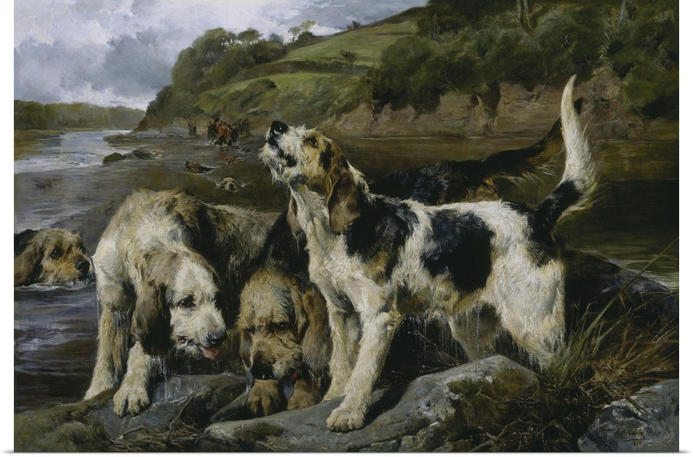 Otter Hunting, Or "On The Scent", 1881 (Originally oil on canvas)