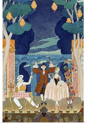 Pantomime Stage, illustration for 'Fetes Galantes' by Paul Verlaine