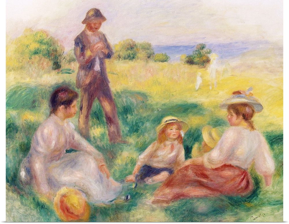BAL385526 Party in the Country at Berneval, 1898 (oil on canvas)  by Renoir, Pierre Auguste (1841-1919); Hermitage, St. Pe...