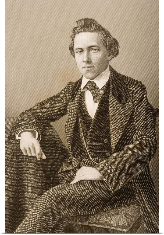 Paul Charles Morphy, 1837-1884. American chess player.Engraved by D.J.Pound from a photograph by Thompson of Paris. From t...