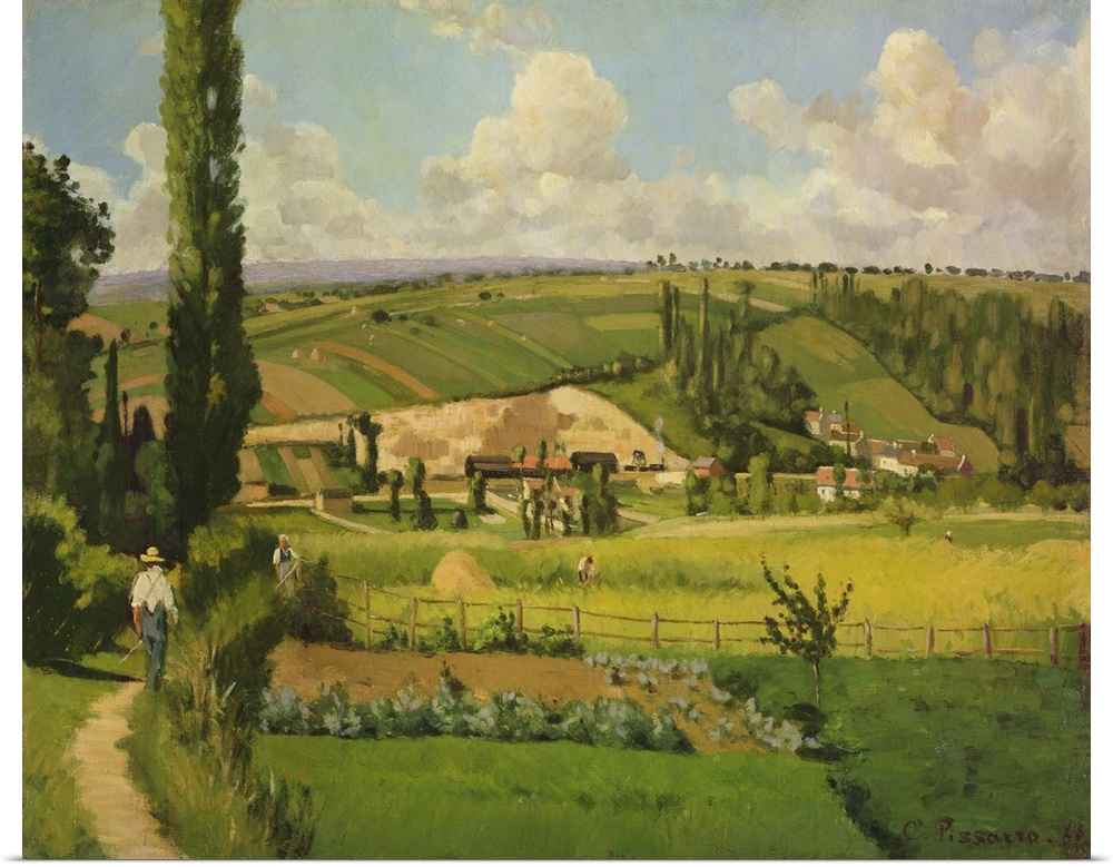 Paysage aux Patis, Pointoise, 1868, oil on canvas.  By Camille Pissarro (1830-1903).