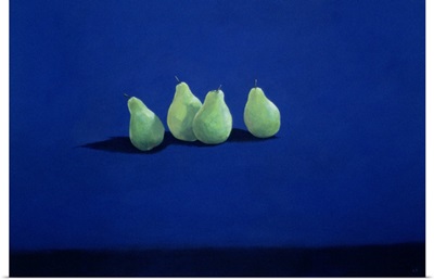Pears on a Blue Cloth