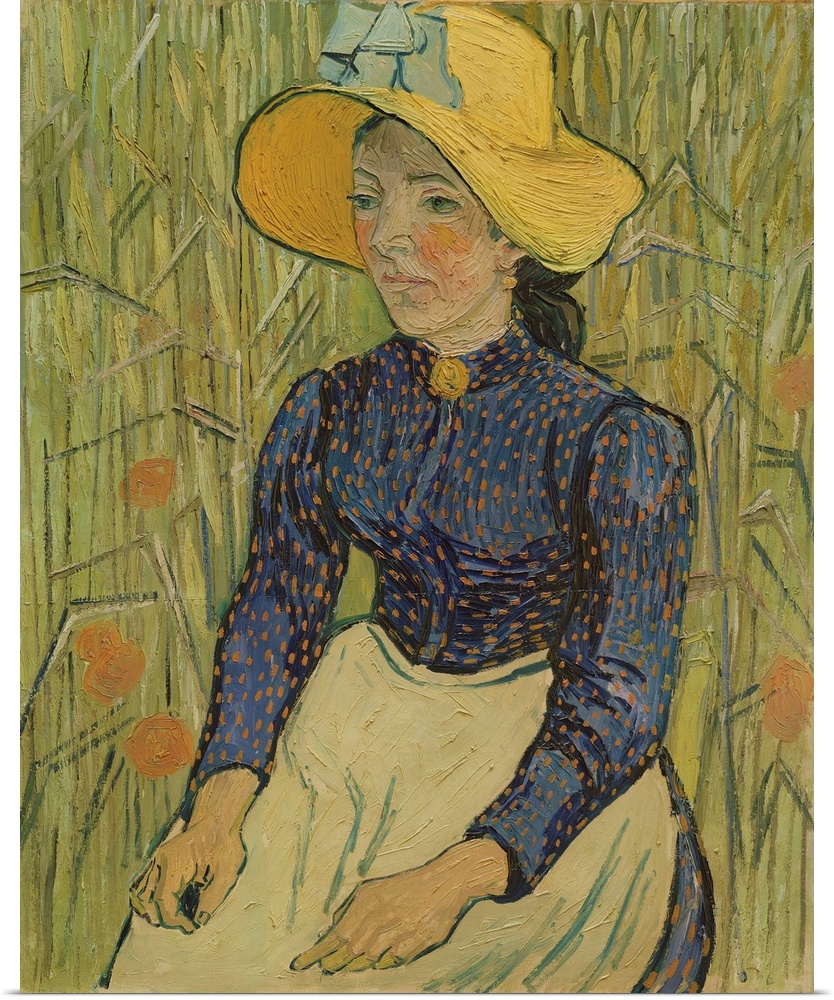 Peasant Girl in Straw Hat, 1890, oil on canvas.  By Vincent van Gogh (1853-90).