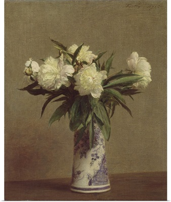 Peonies in a Blue and White Vase, 1872