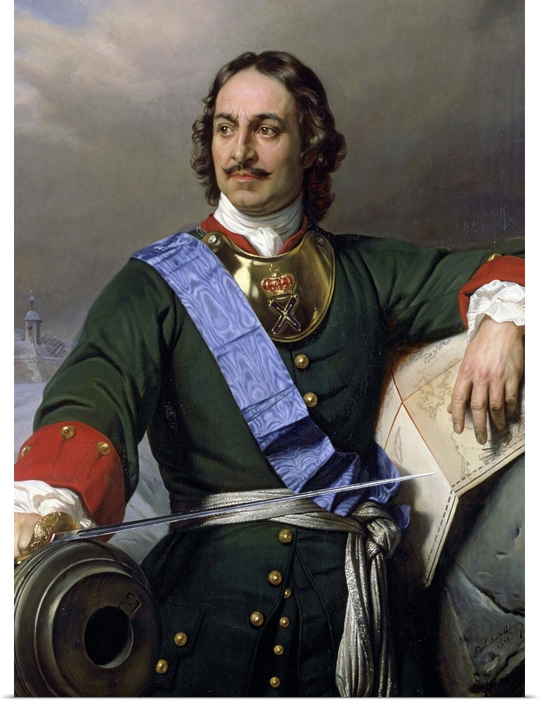 XKH144529 Peter I the Great (1672-1725) 1838 (oil on canvas) (see also 144528)  by Delaroche, Hippolyte (Paul) (1797-1856)...